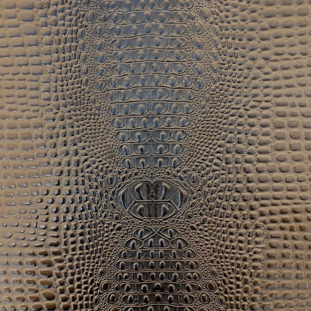 Dark Chocolate Faux Gator Leather Fabric - 5-Star Vinyl