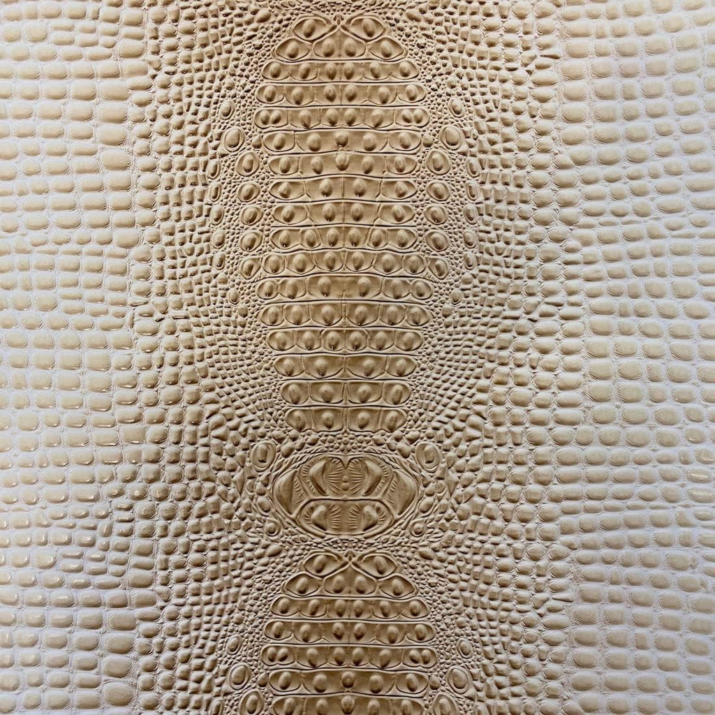 Light Beige Faux Gator Leather Fabric - 5-Star Vinyl