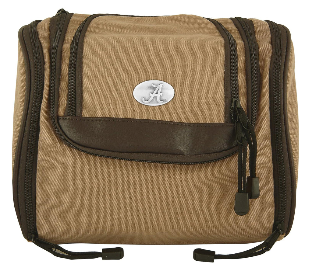 Alabama Crimson Tide Zep-Pro Men's Khaki Canvas Hanging Toiletry Bag - NCAA