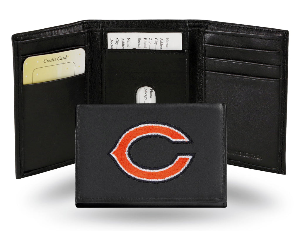 Chicago Bears Embroidered Trifold Wallet - NFL