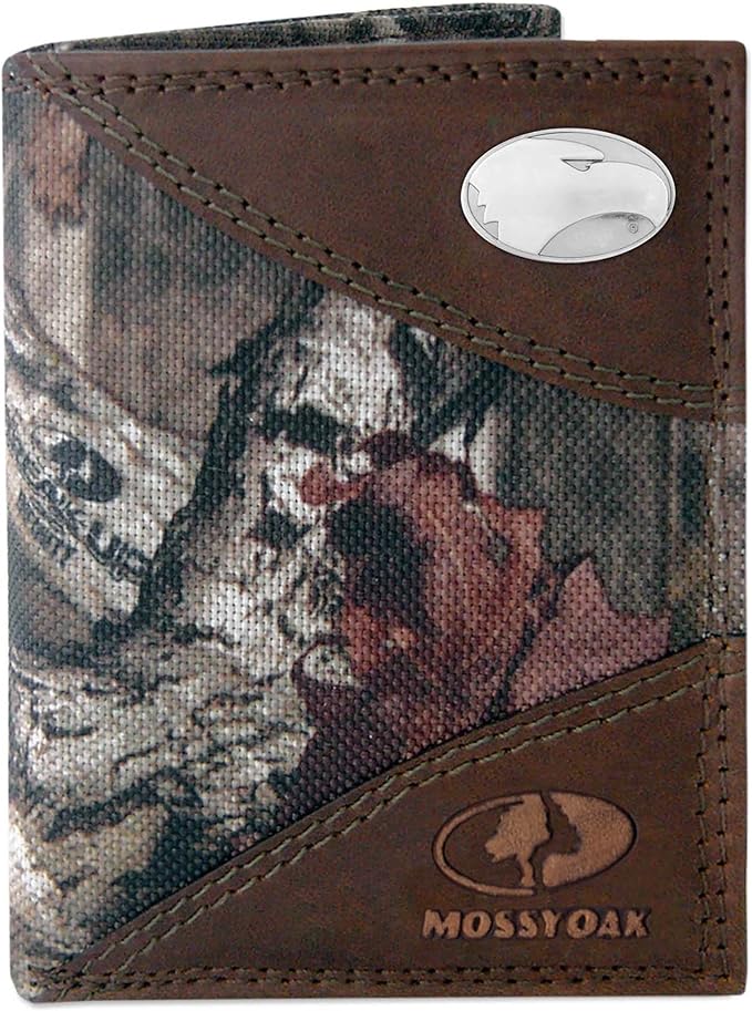 Georgia Southern Eagles Mossy Oak Nylon and Leather Trifold Concho Wallet - NCAA