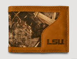 LSU Tigers Bifold Realtree Max-5 Camo & Leather Wallet - NCAA