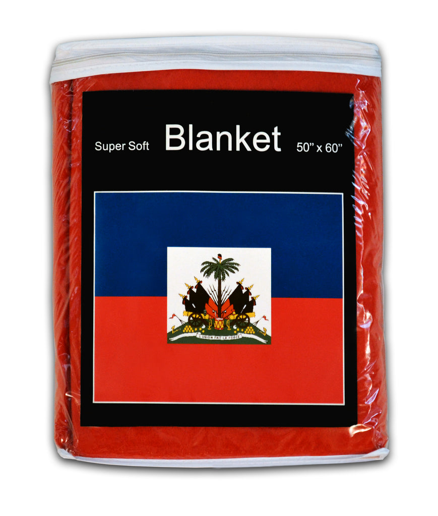 Haiti Flag Fleece Blanket - 50