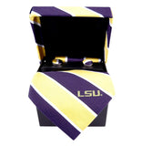 LSU Tigers Tie, Pocket Square & Cufflinks Box Set - NCAA