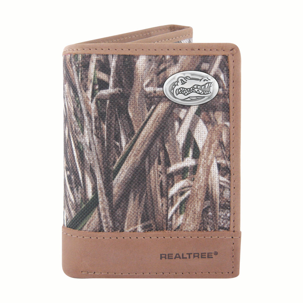 Florida Gators Trifold Realtree Max-5 Camo & Leather Wallet - NCAA