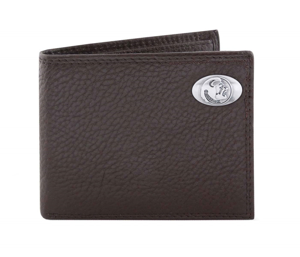 Florida State Seminoles Pebble Grain Leather Bifold Concho Wallet - NCAA