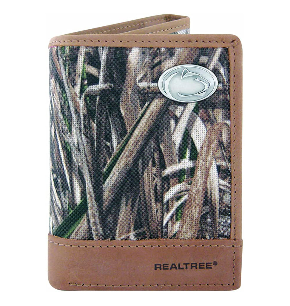 Penn State Nittany Lions Trifold Realtree Max-5 Camo & Leather Wallet - NCAA