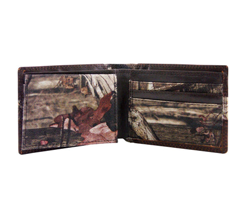 Georgia Southern Eagles Zep-Pro Mossy Oak Nylon and Leather Bifold Concho Wallet - NCAA