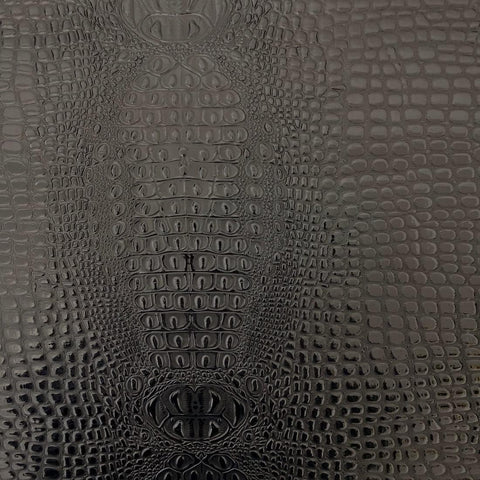 Black Faux Gator Leather Fabric - 5-Star Vinyl