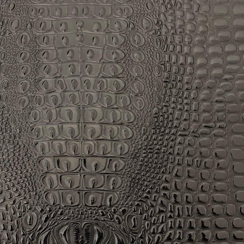 Black Faux Gator Leather Fabric - 5-Star Vinyl