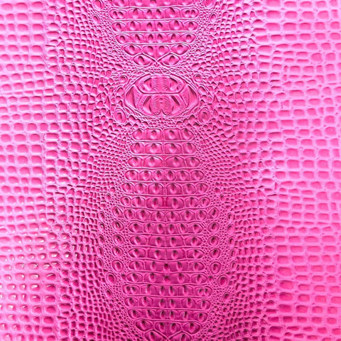 Bubble Gum Pink Faux Gator Leather Fabric - 5-Star Vinyl