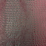 Dark Wine Red Faux Gator Leather Fabric - 5-Star Vinyl