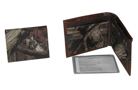 Oklahoma State Cowboys Mossy Oak Camo & Leather Bifold Wallet - NCAA