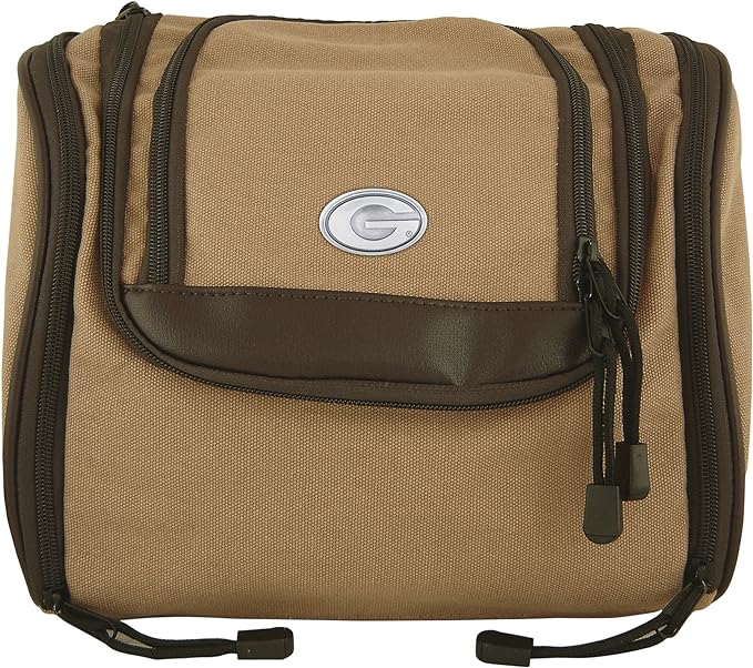 Georgia Bulldogs Zep-Pro Men's Khaki Canvas Dopp Kit Travel Bag - NCAA