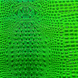Neon Green Gator Leather Fabric - 5-Star Vinyl