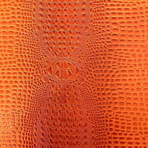 Orange Faux Gator Leather Fabric - 5-Star Vinyl