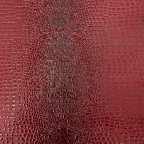 Ruby Red Faux Gator Leather Fabric - 5-Star Vinyl