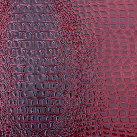 Ruby Red Faux Gator Leather Fabric - 5-Star Vinyl