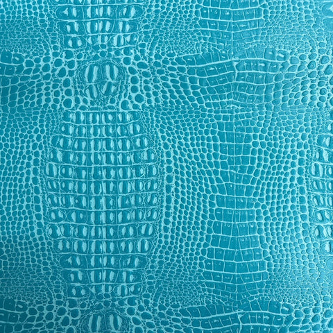 Turquoise Faux Gator Leather Fabric - 5-Star Vinyl