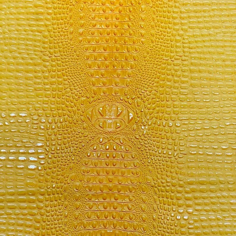Yellow Faux Gator Leather Fabric - 5-Star Vinyl