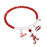 Alabama Crimson Tide 3-Charm Beaded Bracelet - NCAA