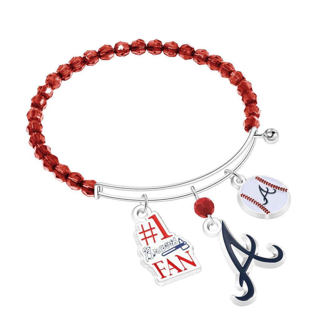 Atlanta Braves 3-Charm Beaded Bracelet - MLB