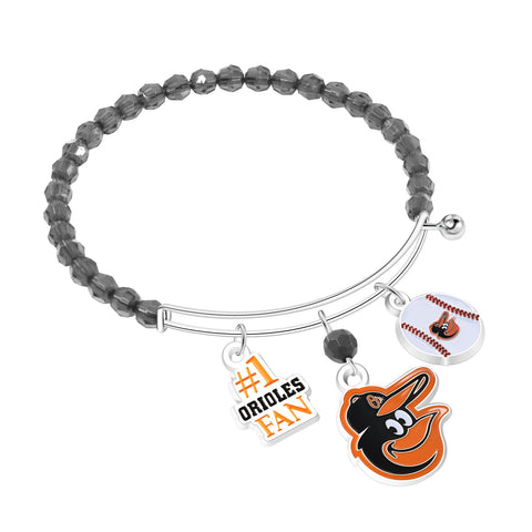 Baltimore Orioles 3-Charm Beaded Bracelet - MLB