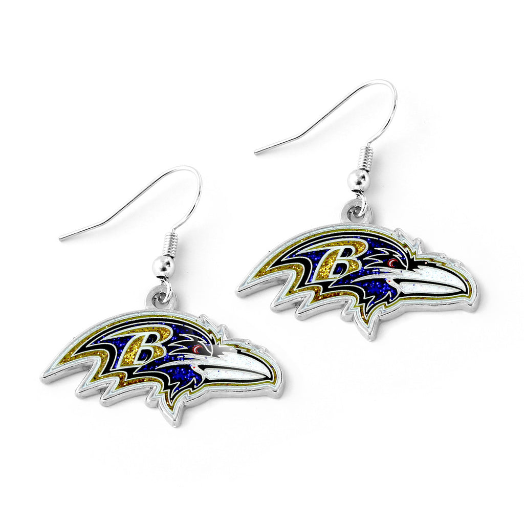 Baltimore Ravens Glitter Logo Earrings - NFL