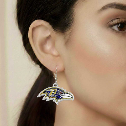 Baltimore Ravens Glitter Logo Earrings - NFL