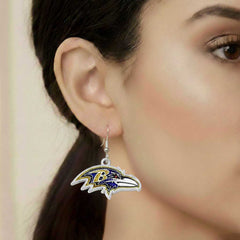 Baltimore Ravens Glitter Logo Earrings - NFL