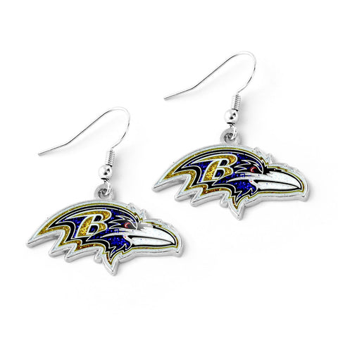 Baltimore Ravens Glitter Logo Earrings - NFL