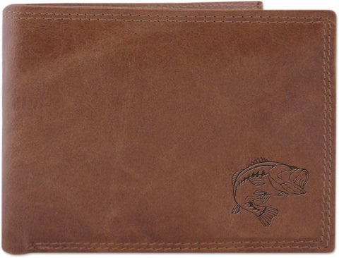 Zep-Pro Largemouth Bass Embossed Leather Bifold Wallet