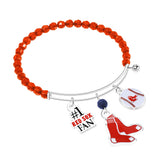 Boston Red Sox 3-Charm Beaded Bracelet - MLB