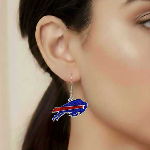 Buffalo Bills Glitter Logo Earrings - NFL