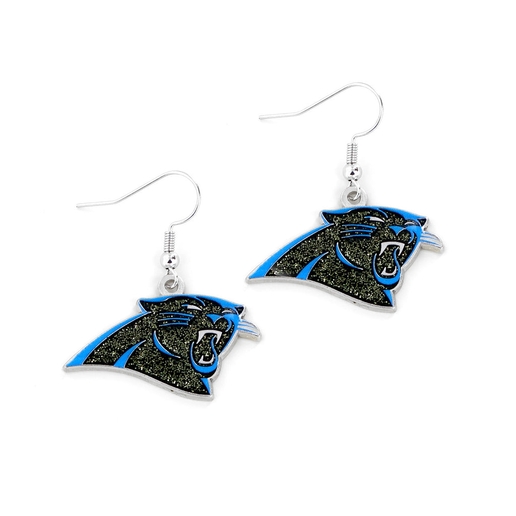 Carolina Panthers Glitter Logo Earrings - NFL