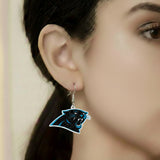 Carolina Panthers Glitter Logo Earrings - NFL