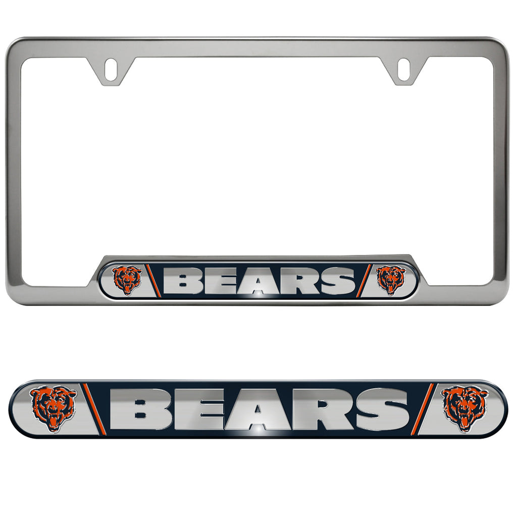 Chicago Bears Embossed Chrome License Plate Frame - NFL