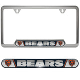 Chicago Bears Embossed Chrome License Plate Frame - NFL