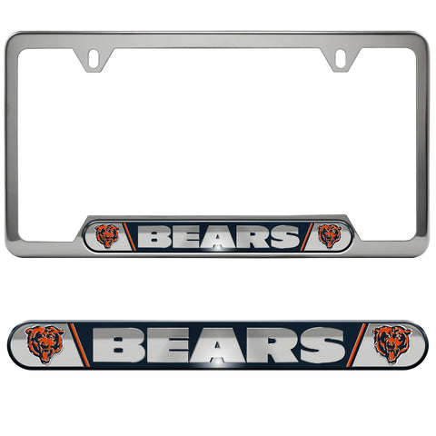 Chicago Bears Embossed Chrome License Plate Frame - NFL