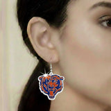 Chicago Bears Glitter Logo Earrings - NFL