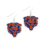 Chicago Bears Glitter Logo Earrings - NFL