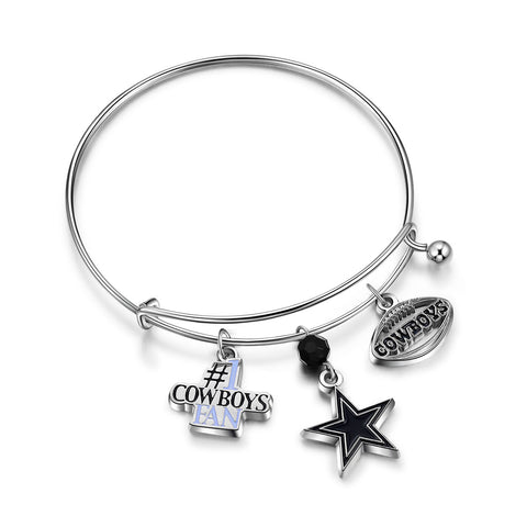 Dallas Cowboys 3-Charm Bangle Bracelet - NFL