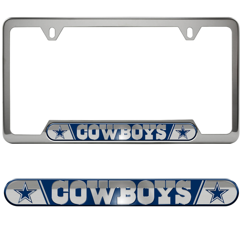 Dallas Cowboys Embossed Chrome License Plate Frame - NFL