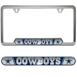 Dallas Cowboys Embossed Chrome License Plate Frame - NFL