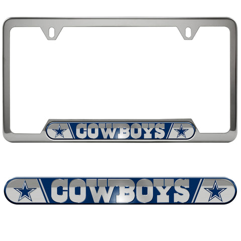 Dallas Cowboys Embossed Chrome License Plate Frame - NFL