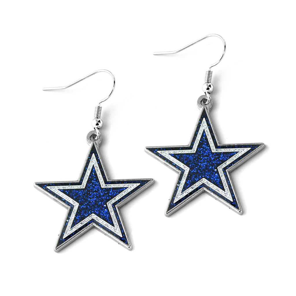 Dallas Cowboys Glitter Logo Earrings - NFL