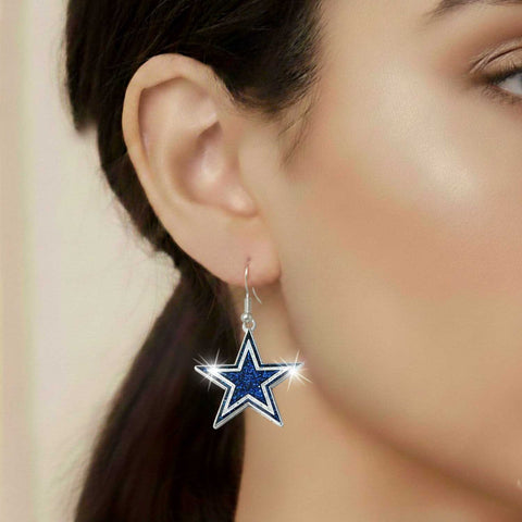 Dallas Cowboys Glitter Logo Earrings - NFL