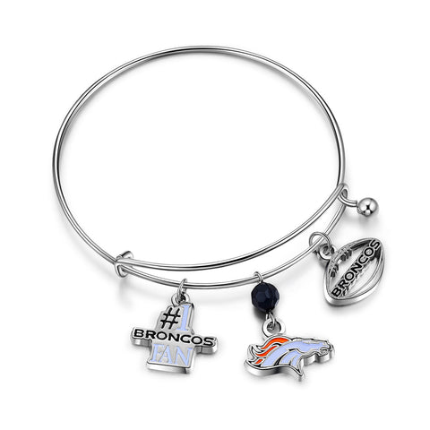 Denver Broncos 3-Charm Bangle Bracelet - NFL