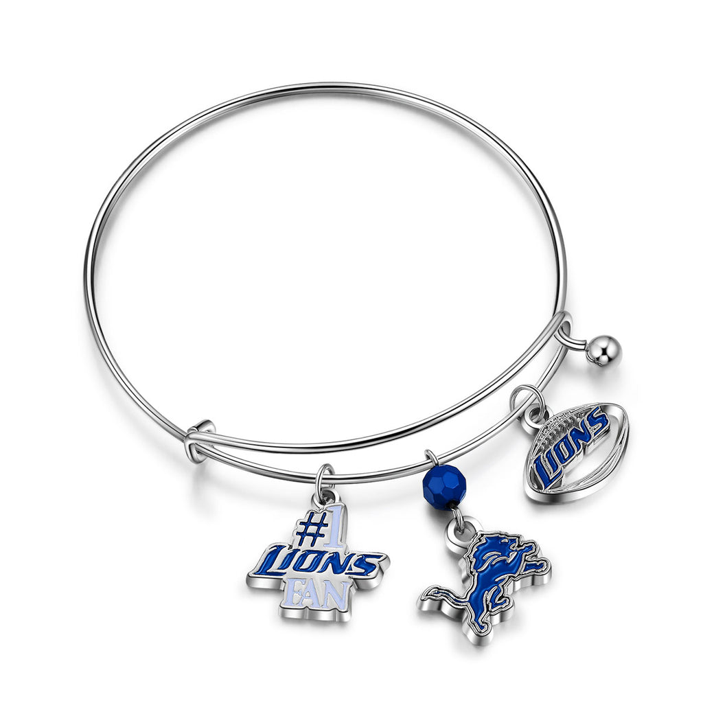 Detroit Lions 3-Charm Bangle Bracelet - NFL