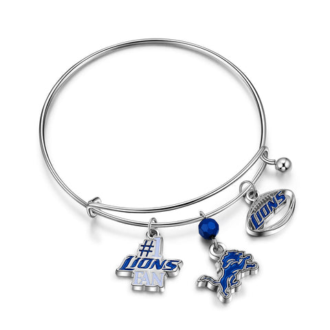 Detroit Lions 3-Charm Bangle Bracelet - NFL